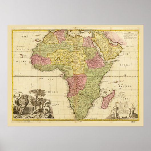 Kaart van Afrika van John Senex (1725) Poster (Voorkant)