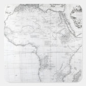 Kaart van Afrika Vierkante Sticker (Voorkant)