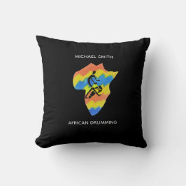 Kaart van Afrika Vorm en Afrikaanse Drumming Kussen