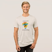 Kaart van Afrika Vorm en Afrikaanse Drumming Tri-Blend Shirt (Voorkant volledig)