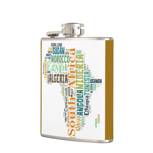 Kaart van Afrika Word Art Flask Heupfles (Links)