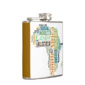 Kaart van Afrika Word Art Flask Heupfles (Rechts)