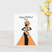 Kaart van Afrikaanse Amerikaanse tante Birthday (Gele Bloem)