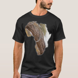 Kaart van Afrikaanse grote katten in het Afrikaans T-shirt