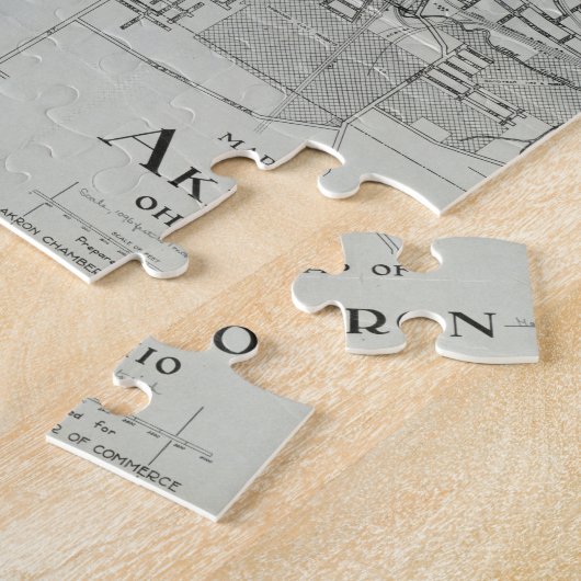  kaart van Akron Ohio (1917) Legpuzzel (Zijkant)