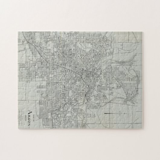  kaart van Akron Ohio (1917) Legpuzzel (Horizontaal)