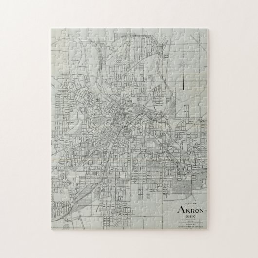 kaart van Akron Ohio (1917) Legpuzzel (Verticaal)