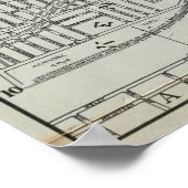  kaart van Akron Ohio (1917) Poster (Hoek)