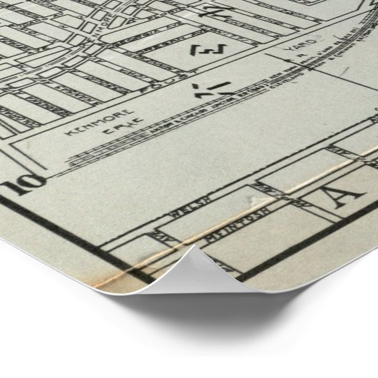  kaart van Akron Ohio (1917) Poster (Hoek)