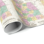 kaart van Alabama (1827) Cadeaupapier (Rol Hoek)