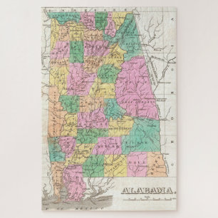  kaart van Alabama (1827) Legpuzzel