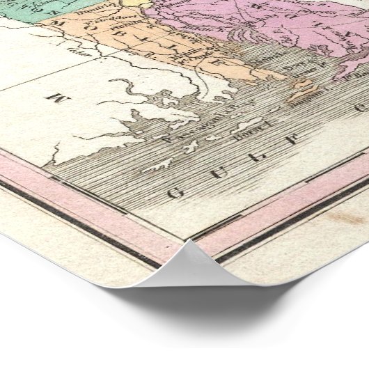  kaart van Alabama (1827) Poster (Hoek)