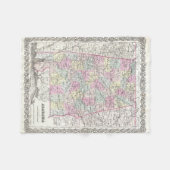  kaart van Alabama (1855) Fleece Deken (Voorkant (Horizontaal))