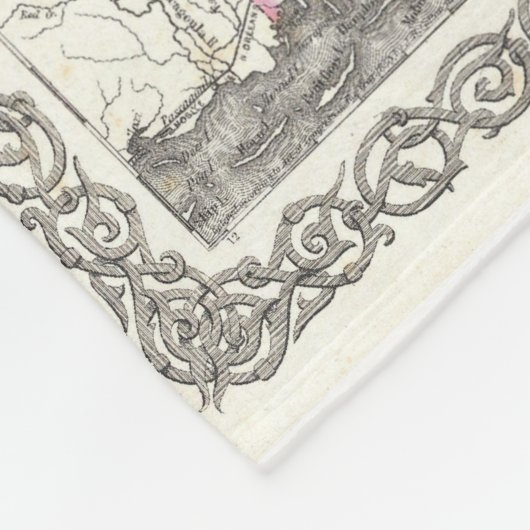  kaart van Alabama (1855) Fleece Deken (Hoek)