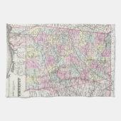  kaart van Alabama (1855) Theedoek (Horizontaal)