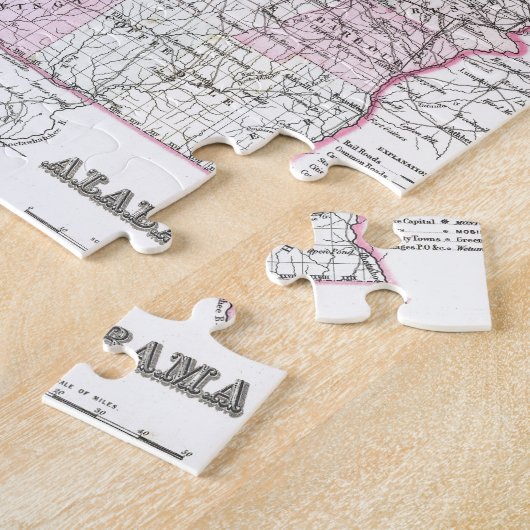 Kaart van Alabama Legpuzzel (Zijkant)