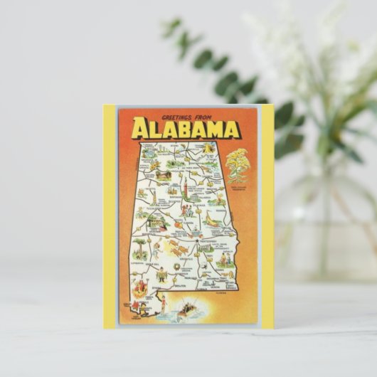 Kaart van Alabama State (Staand voorkant)