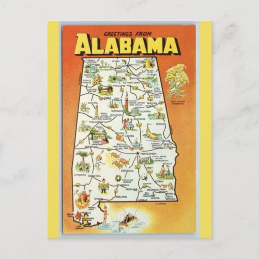 Kaart van Alabama State (Voorkant)
