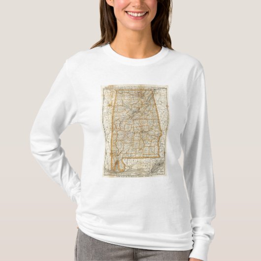 Kaart van Alabama T-shirt (Voorkant)