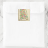 Kaart van Alabama Vierkante Sticker (Tas)