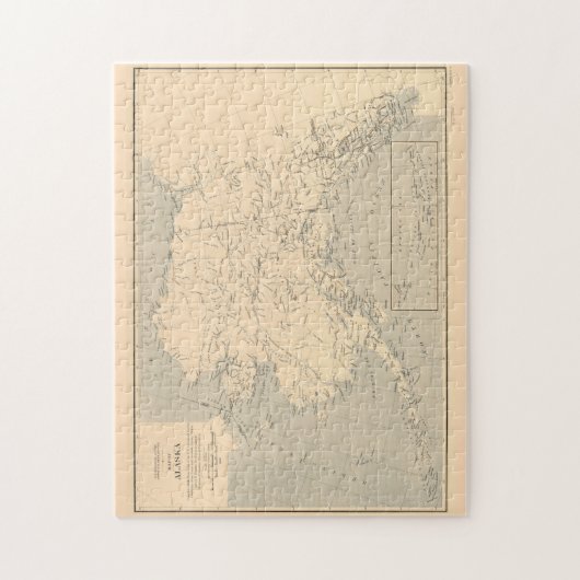  kaart van Alaska (1909) Legpuzzel (Verticaal)