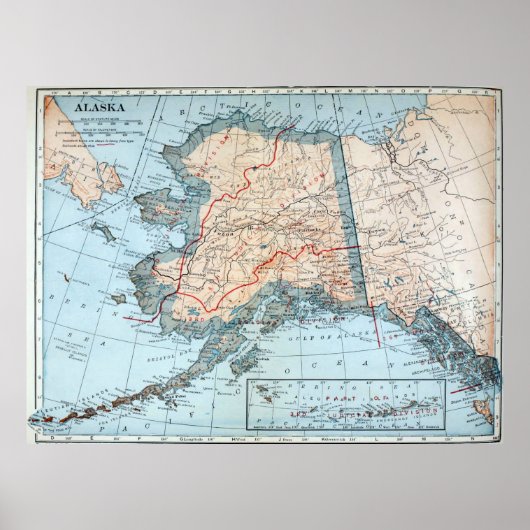  kaart van Alaska (1921) Poster (Voorkant)