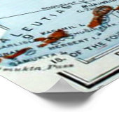  kaart van Alaska (1921) Poster (Hoek)