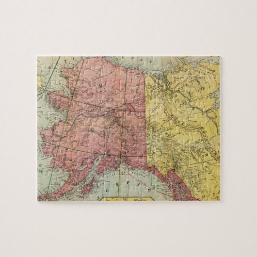 kaart van Alaska en Canada (1901) Legpuzzel (Horizontaal)