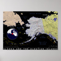 Kaart van Alaska en de Aleutians