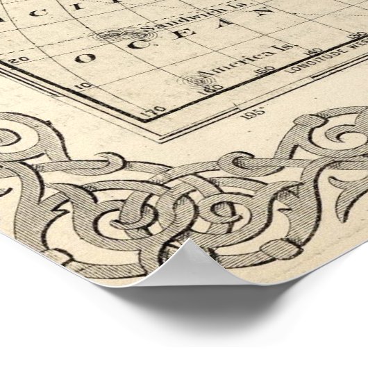  kaart van Alaska en Rusland (1869) Poster (Hoek)