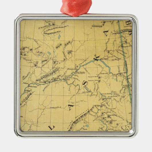 Kaart van Alaska Metalen Ornament (Voorkant)