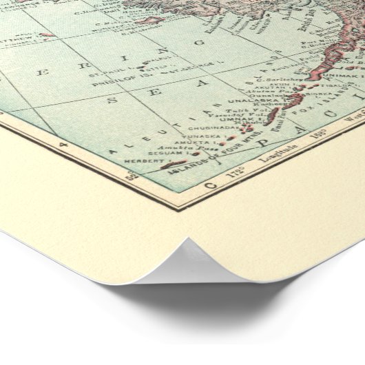  kaart van Alaska Poster (Hoek)