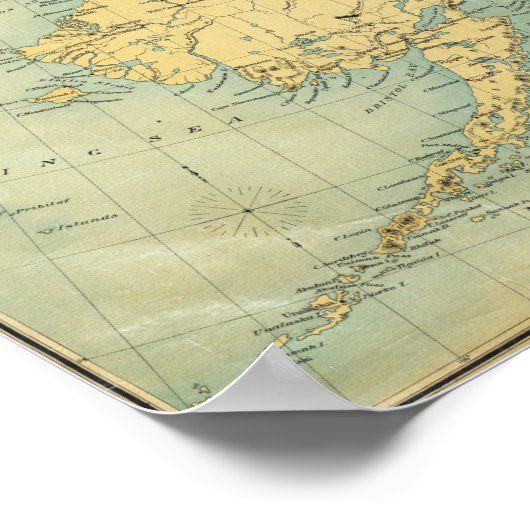 Kaart van Alaska Poster (Hoek)