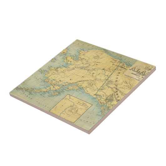 Kaart van Alaska Tegeltje (Zijkant)