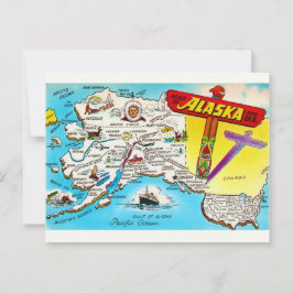 Kaart van Alaska & VS ansichtkaart