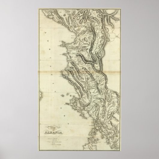Kaart van Albanië Poster (Voorkant)
