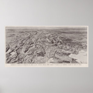 kaart van Albanië, Servië, Bulgarije Poster