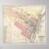  kaart van Albany NY (1874) Poster (Voorkant)