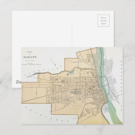  kaart van Albany NY (1895) (Voorkant / Achterkant)