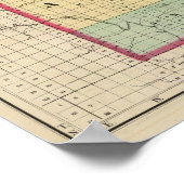 Kaart van Alcona County, Michigan Poster (Hoek)