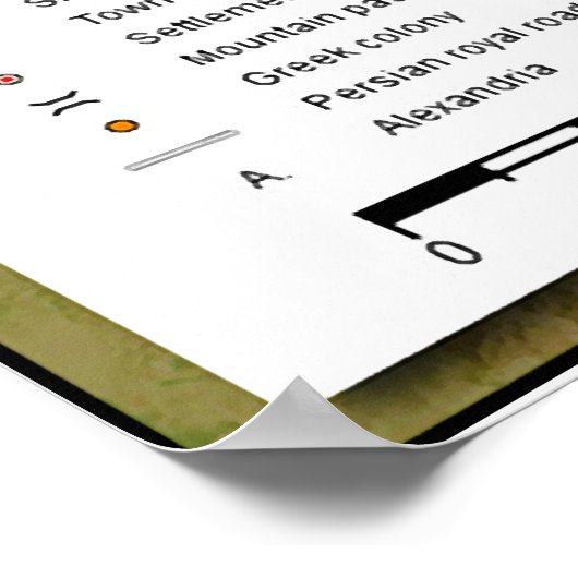 Kaart van Alexander het Grote Rijk 334-328 B.C. Poster (Hoek)