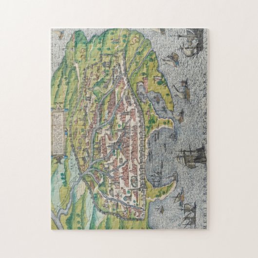  kaart van Alexandria Georg Braun Legpuzzel (Verticaal)