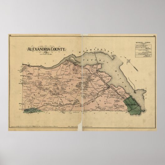  kaart van Alexandrië County Virginia (1878) Poster (Voorkant)