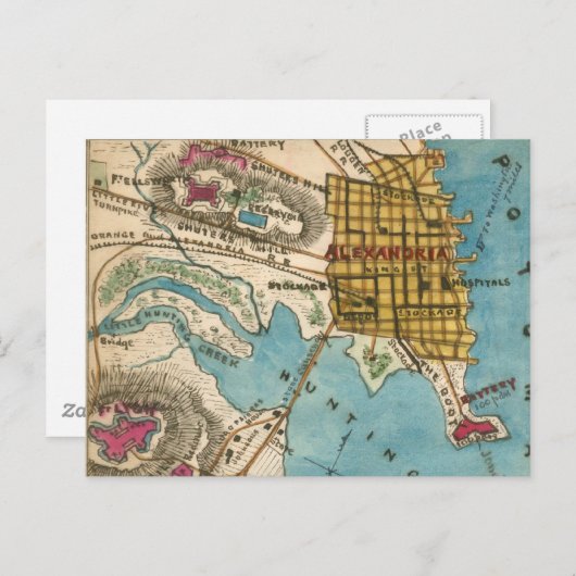 Kaart van Alexandrië VA en buursteden (Voorkant / Achterkant)