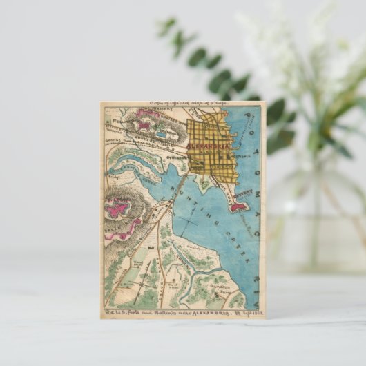 Kaart van Alexandrië VA en buursteden (Staand voorkant)