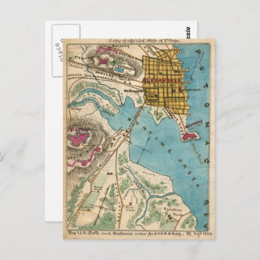 Kaart van Alexandrië VA en buursteden (Voorkant / Achterkant)