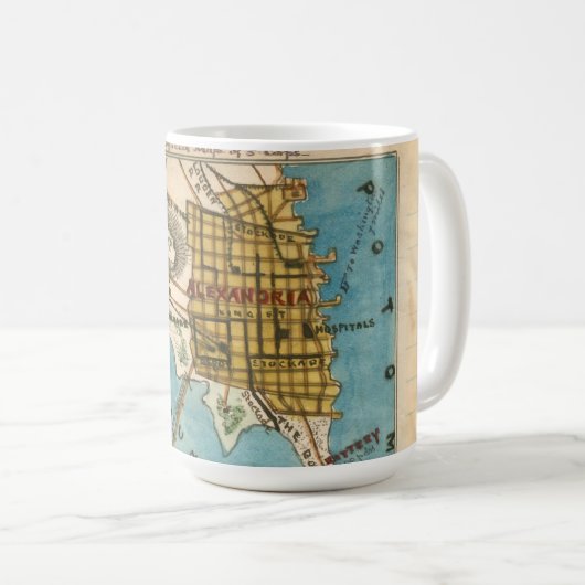 Kaart van Alexandrië VA en buursteden Koffiemok (Voorkant rechts)