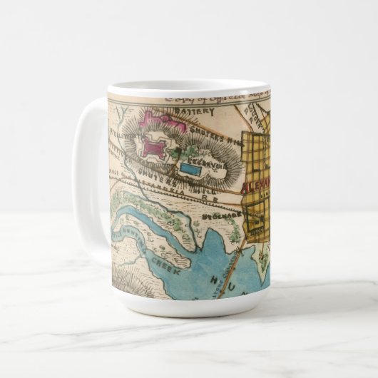 Kaart van Alexandrië VA en buursteden Koffiemok (Voorkant links)