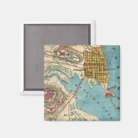 Kaart van Alexandrië VA en buursteden Magneet (Voorkant / Achterkant)