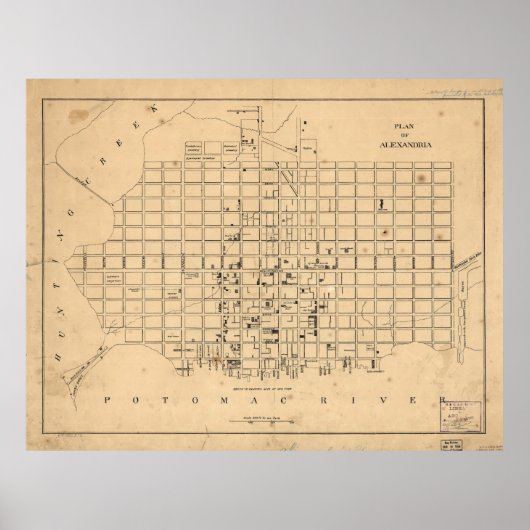 kaart van Alexandrië Virginia (1862) Poster (Voorkant)